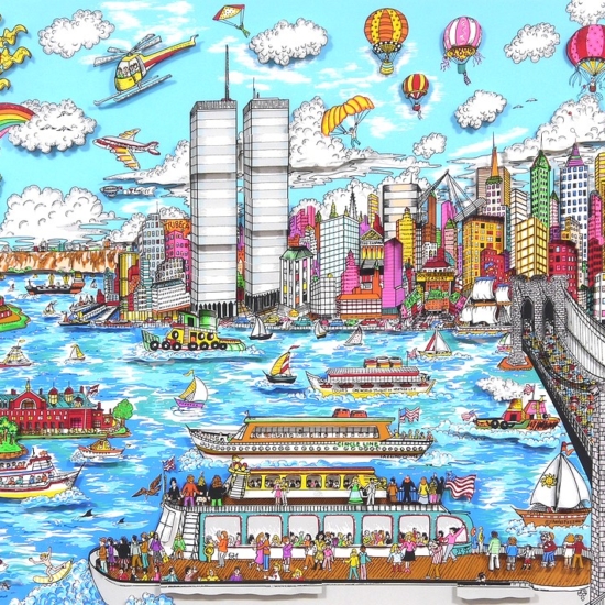 チャールズ・ファジーノの絵画作品　タイトルは、GATEWAY TO NEW YORK